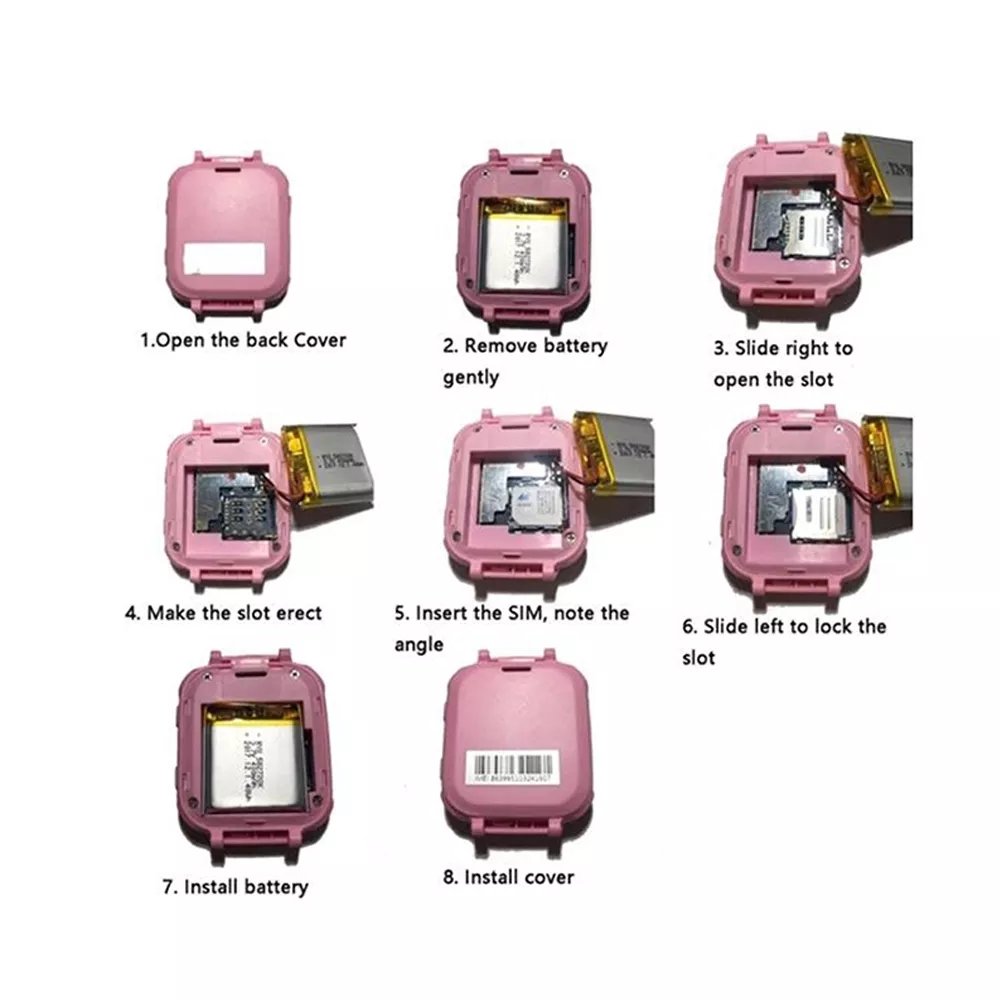 2022 SOS Alarm Clock Camera IPX8 Digital Wrist Watch Tracker HD Touch Screen Waterproof Smart Watch For Kids Games