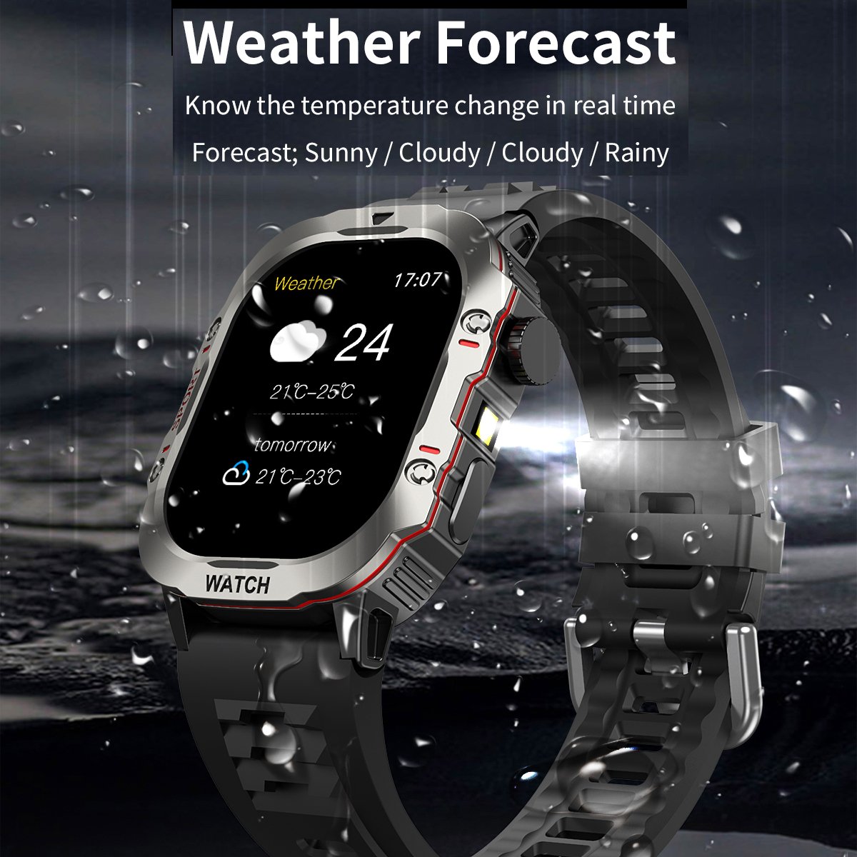 2.01'' HD Outdoor LED Flashlight Sports Smartwatch 2024 Health monitor Reloj inteligente BT Call Fitness tracker Smart watch