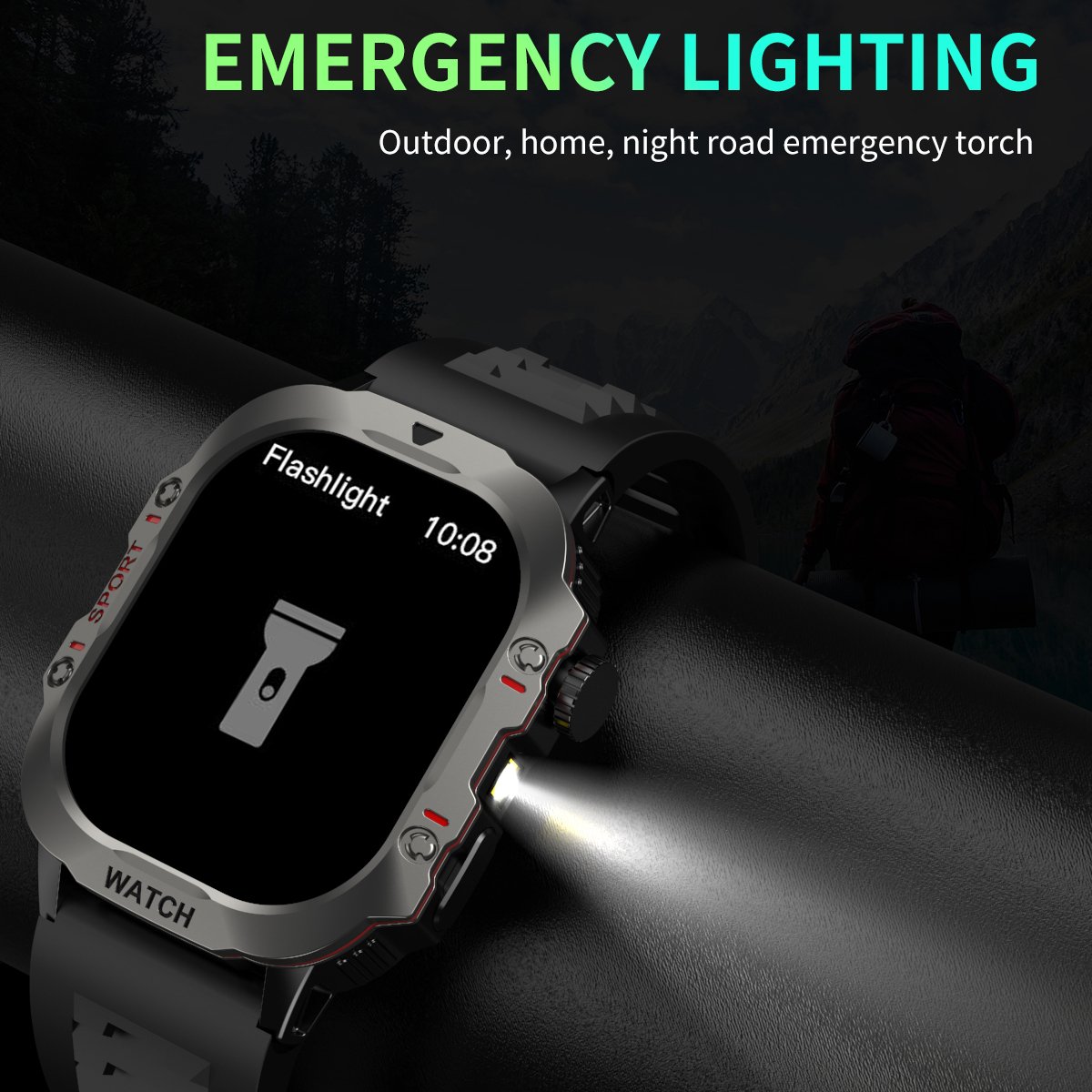2.01'' HD Outdoor LED Flashlight Sports Smartwatch 2024 Health monitor Reloj inteligente BT Call Fitness tracker Smart watch