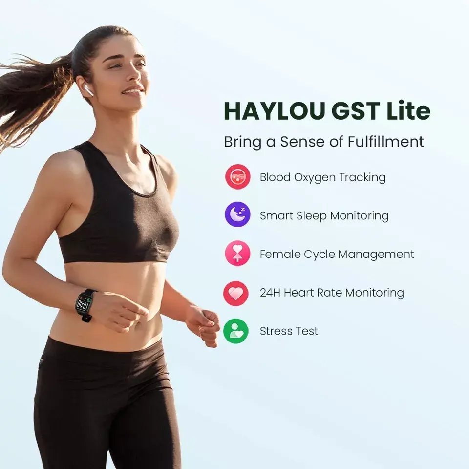 Global Haylou GST Lite LS13 Smart Watch With Alexa Built-in 24H Heart Rate 120 Sports Modes Smart Watch Haylou LS13 GST Lite