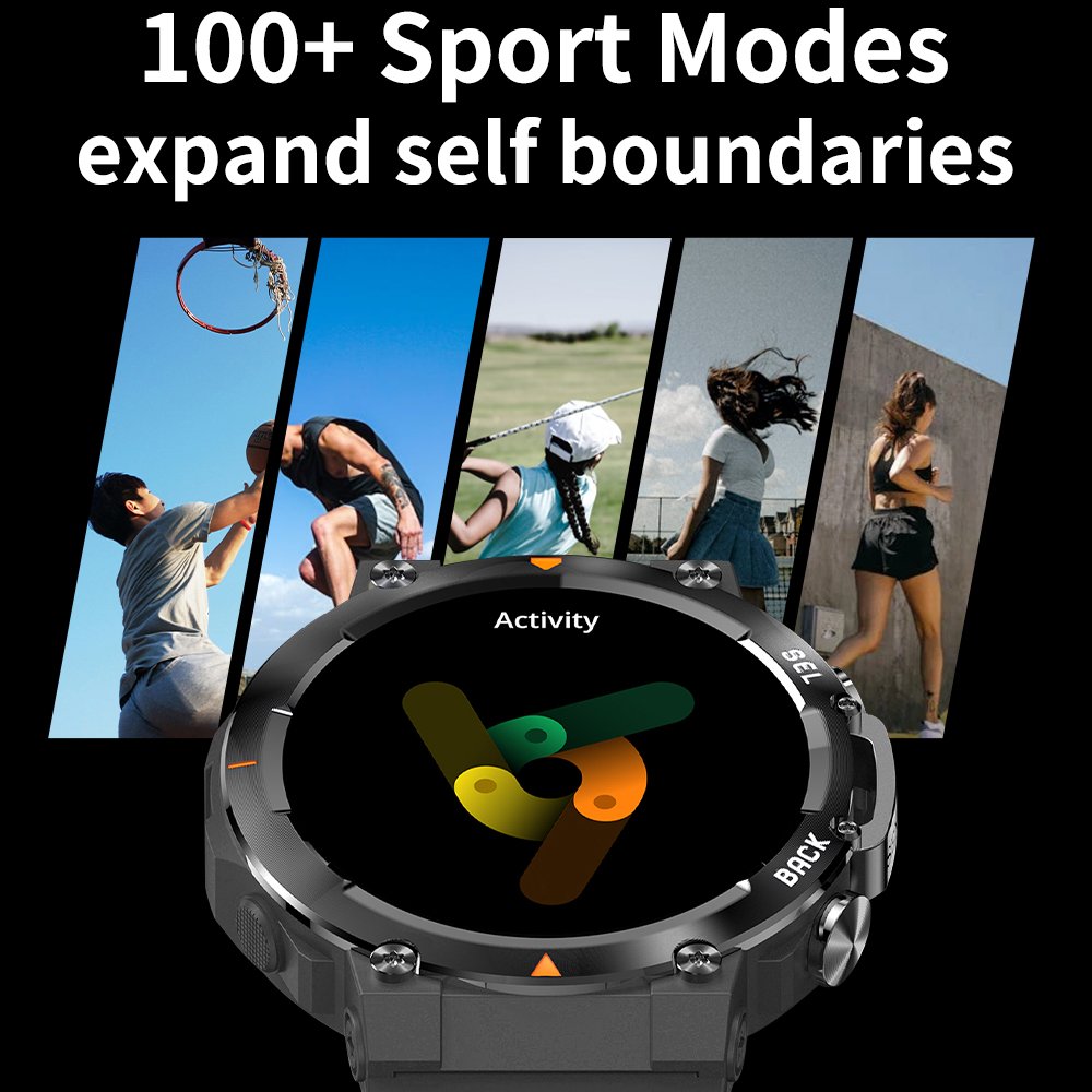 SENBONO 2024 MAX18 Men smartwatch AMOLED1.43inch 466*466 HD Big Screen BT calls gesture control AI voice sports smart watch Men