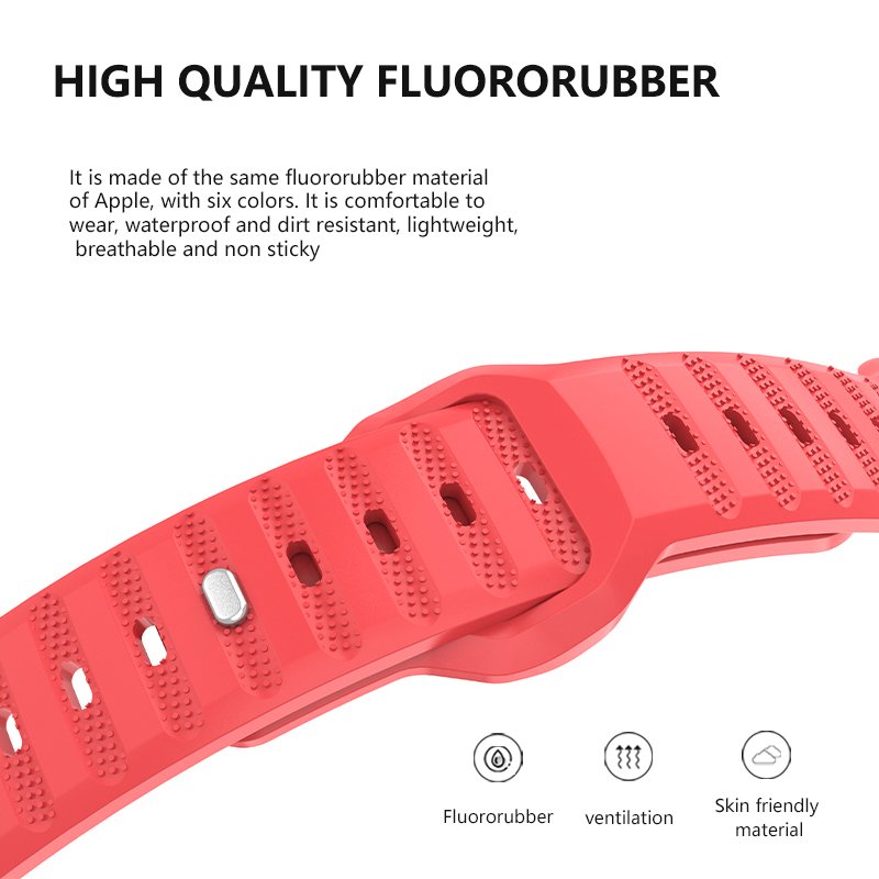 New Sport Silicone Watchband Silicon Strap Smartwatch Bands Fluoroelastomer Fkm Rubber Watch Band For Smart Watch