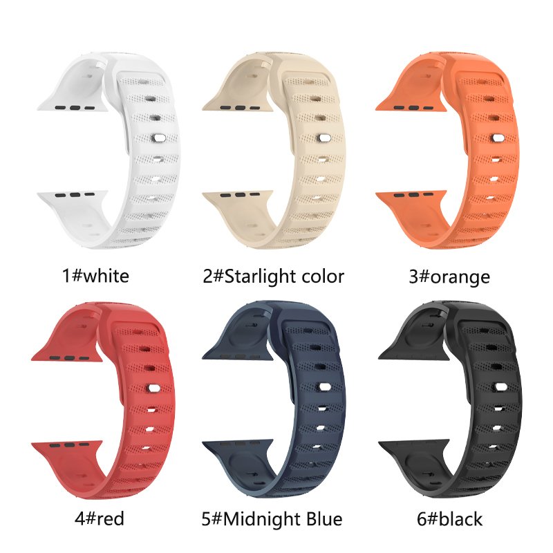 New Sport Silicone Watchband Silicon Strap Smartwatch Bands Fluoroelastomer Fkm Rubber Watch Band For Smart Watch