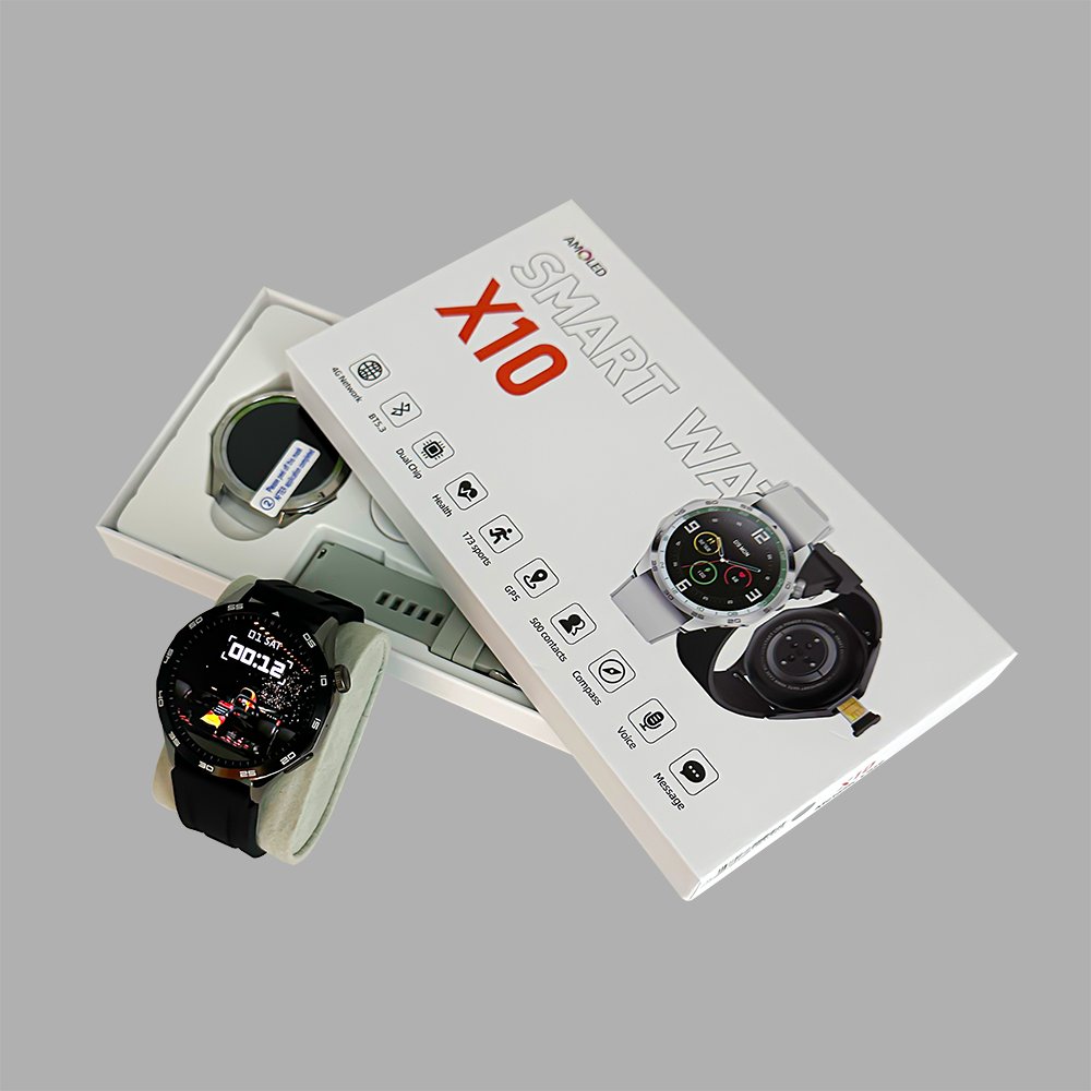 X10 4G Android Smart Watch Phone Mobile Call Sim Card S9 S8 Ultra 4G GPS WIFI Dual Video Camera Men Round Smartwatch