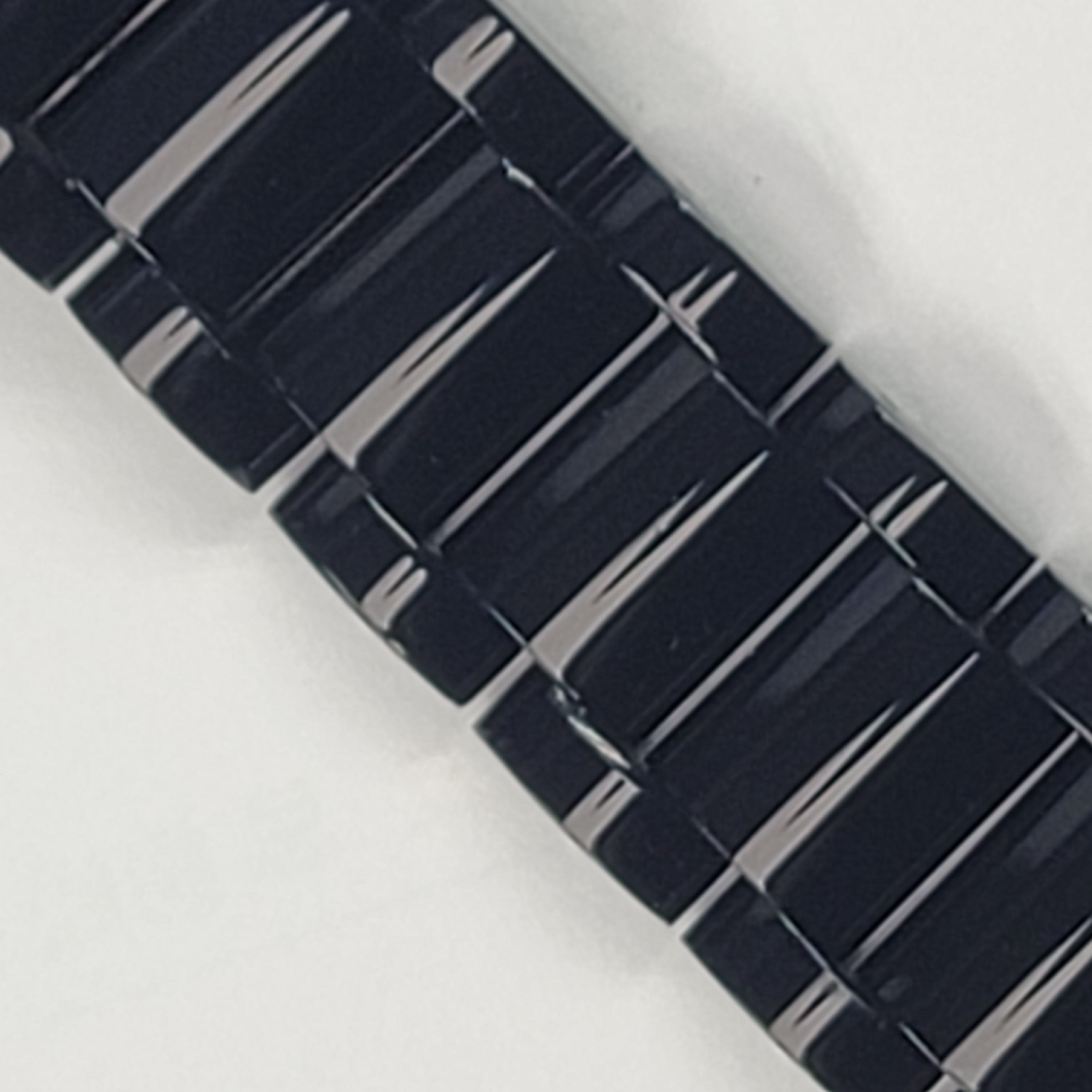 Hot Selling Super Glossy Poland Black Acetate Stainless Steel Three-Piece Link Bracelet Custom Logo Solid Color Smart Watch Band