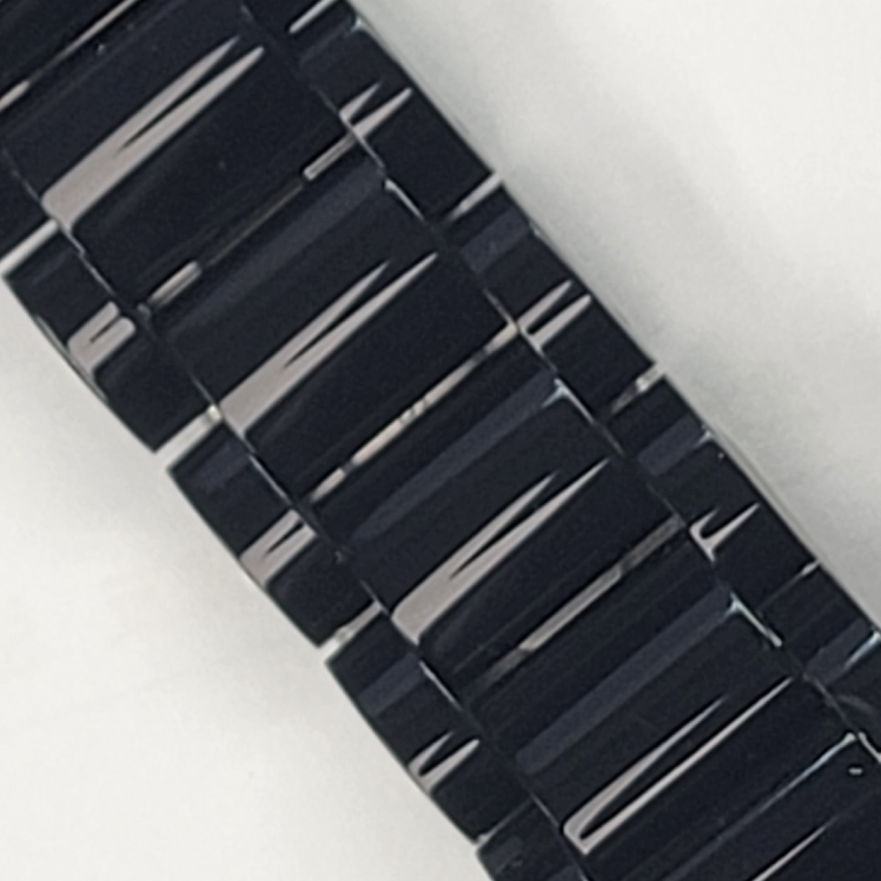 Hot Selling Super Glossy Poland Black Acetate Stainless Steel Three-Piece Link Bracelet Custom Logo Solid Color Smart Watch Band