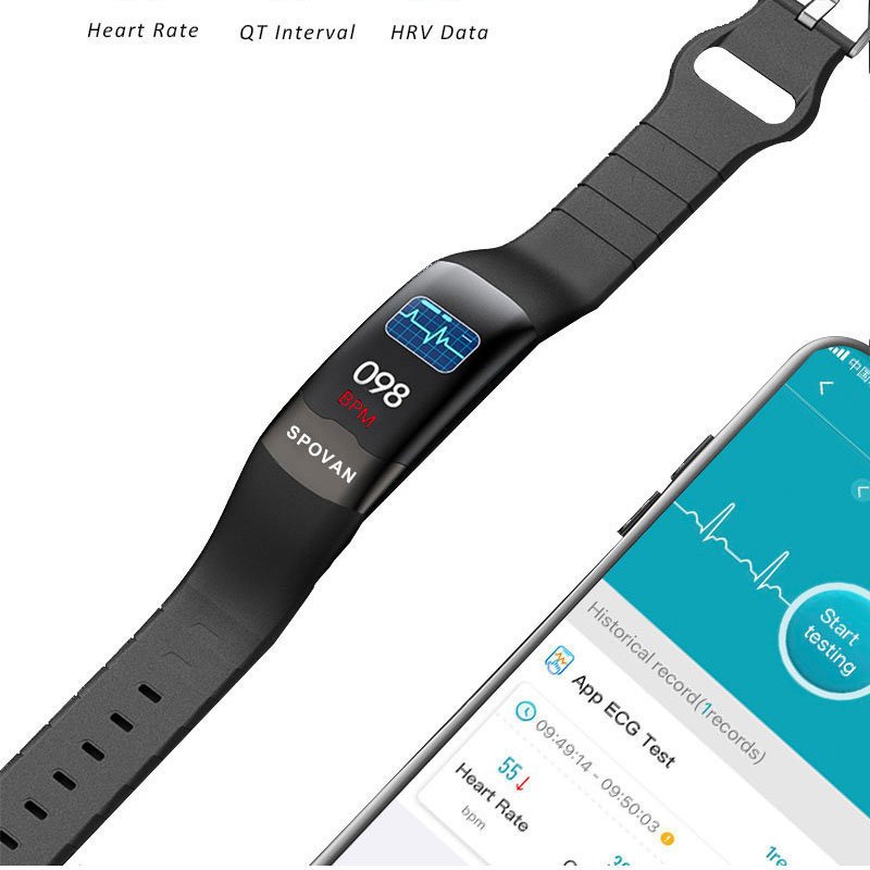 Spovan H02 Pro ECG PPG Wristband Watch Smart Bracelet With Body Temperature