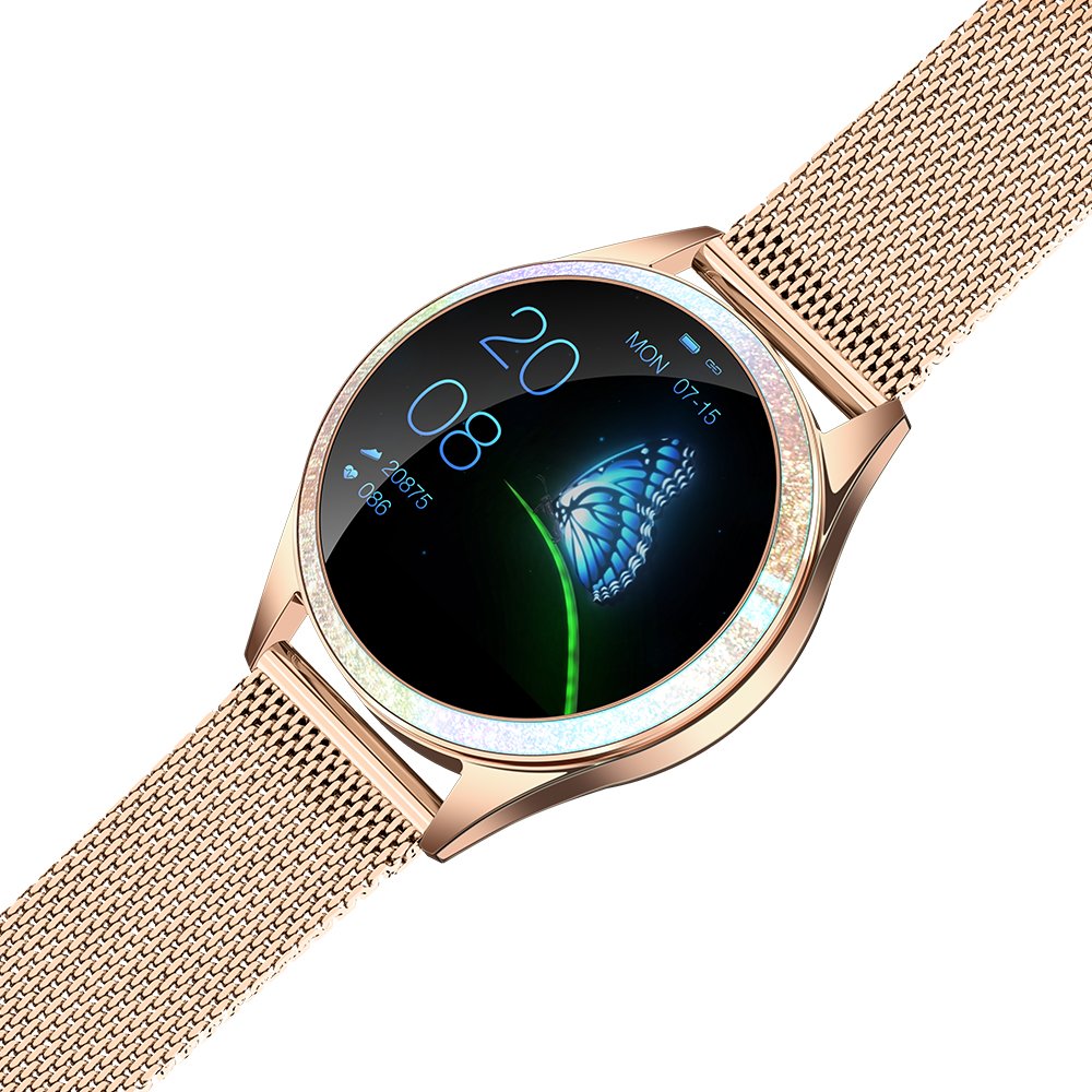 Full Touch Screen Female Physiological Remind Multi Sport Waterproof Shinny Bezel Elegant Women Smart Watch
