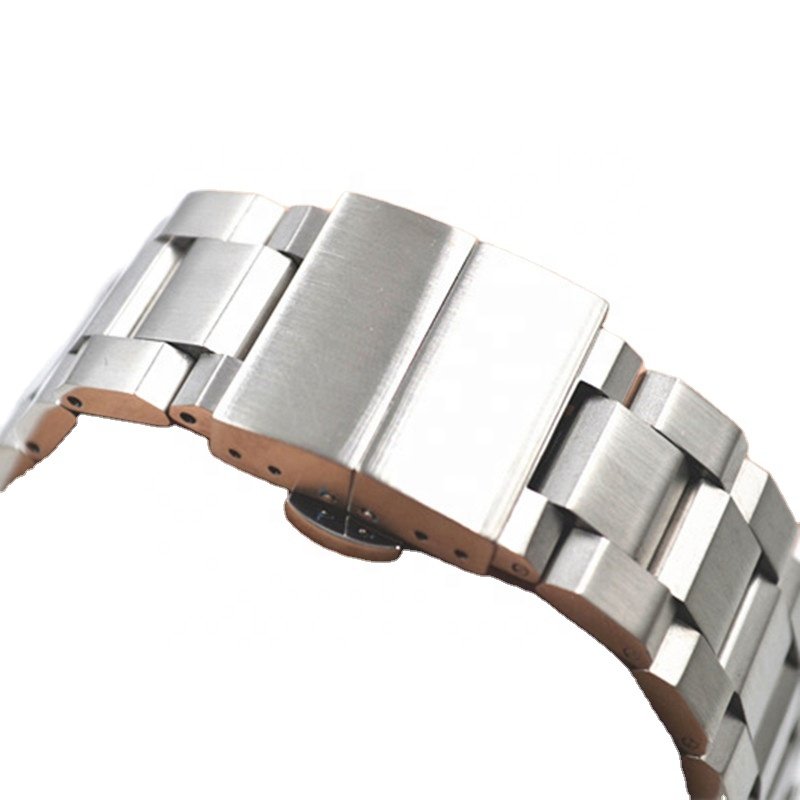 Brushed 18 20 22 mm New fashion interchangeable 304 stainless steel watch with automatic butterfly buckle for smart watch band