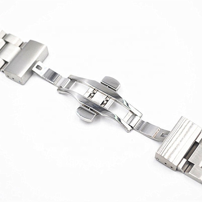 Brushed 18 20 22 mm New fashion interchangeable 304 stainless steel watch with automatic butterfly buckle for smart watch band