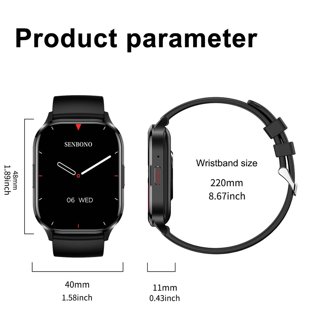 SENBONO Air3 stainless steel Smart watch Men AMOLED screen BT Call blood pressure Heart rate Smartwatch woman for Android iOS