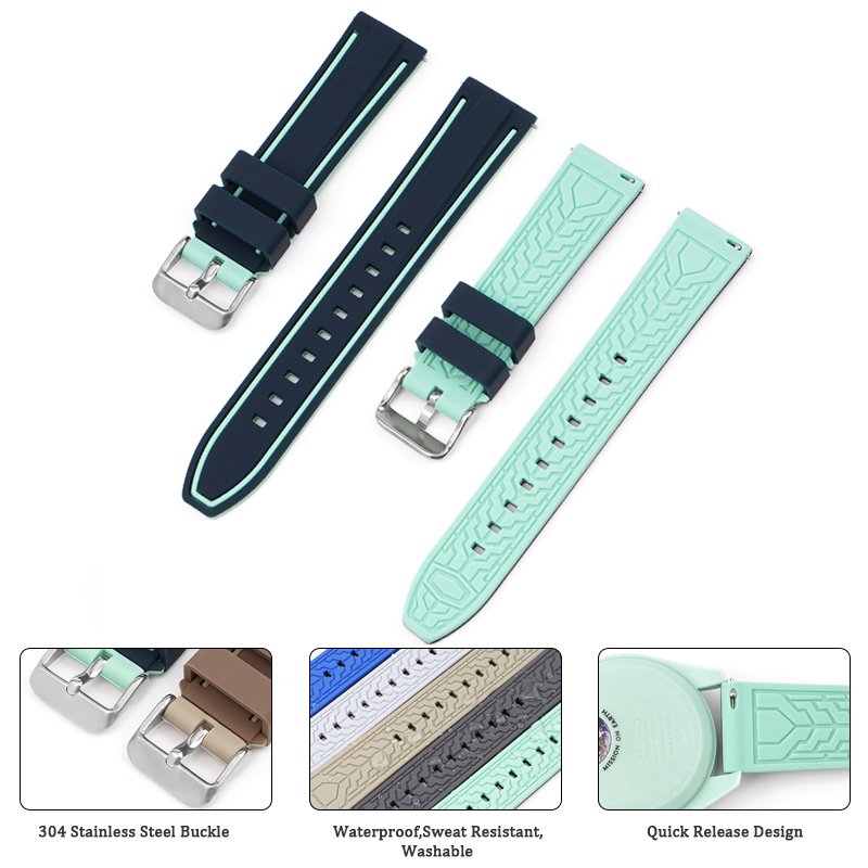 Wholesale 20mm 22mm 24mm 26mm Quick Release Wrist Bracelet Watchband Watch Bands Sport Silicone Rubber Smart Watch Straps