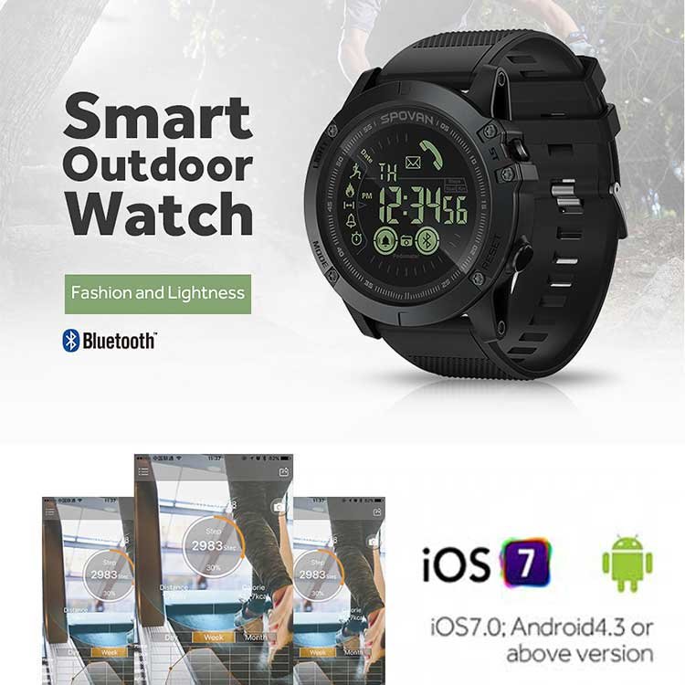 Spovan CE ROHS Waterpof Digital BT Smart Watch