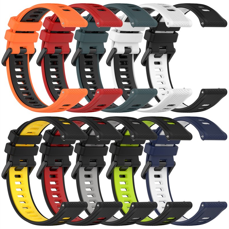New Dual Color 18mm 20MM 22mm Silicone Strap Silicon Wristband Smart Watch Band For Garmin Forerunner 265 265s Forerunner265