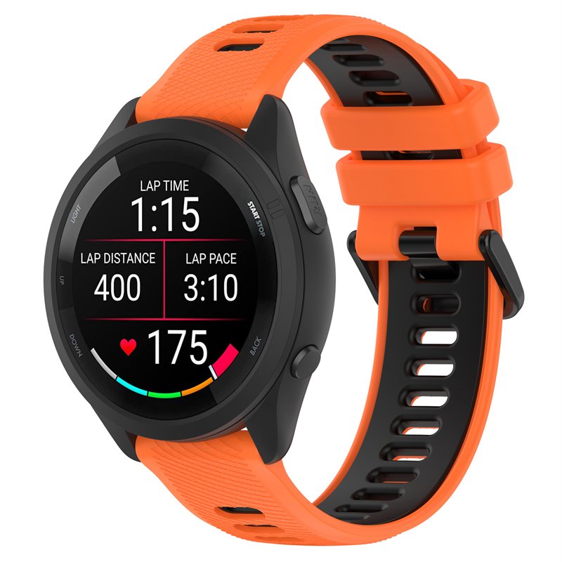 New Dual Color 18mm 20MM 22mm Silicone Strap Silicon Wristband Smart Watch Band For Garmin Forerunner 265 265s Forerunner265