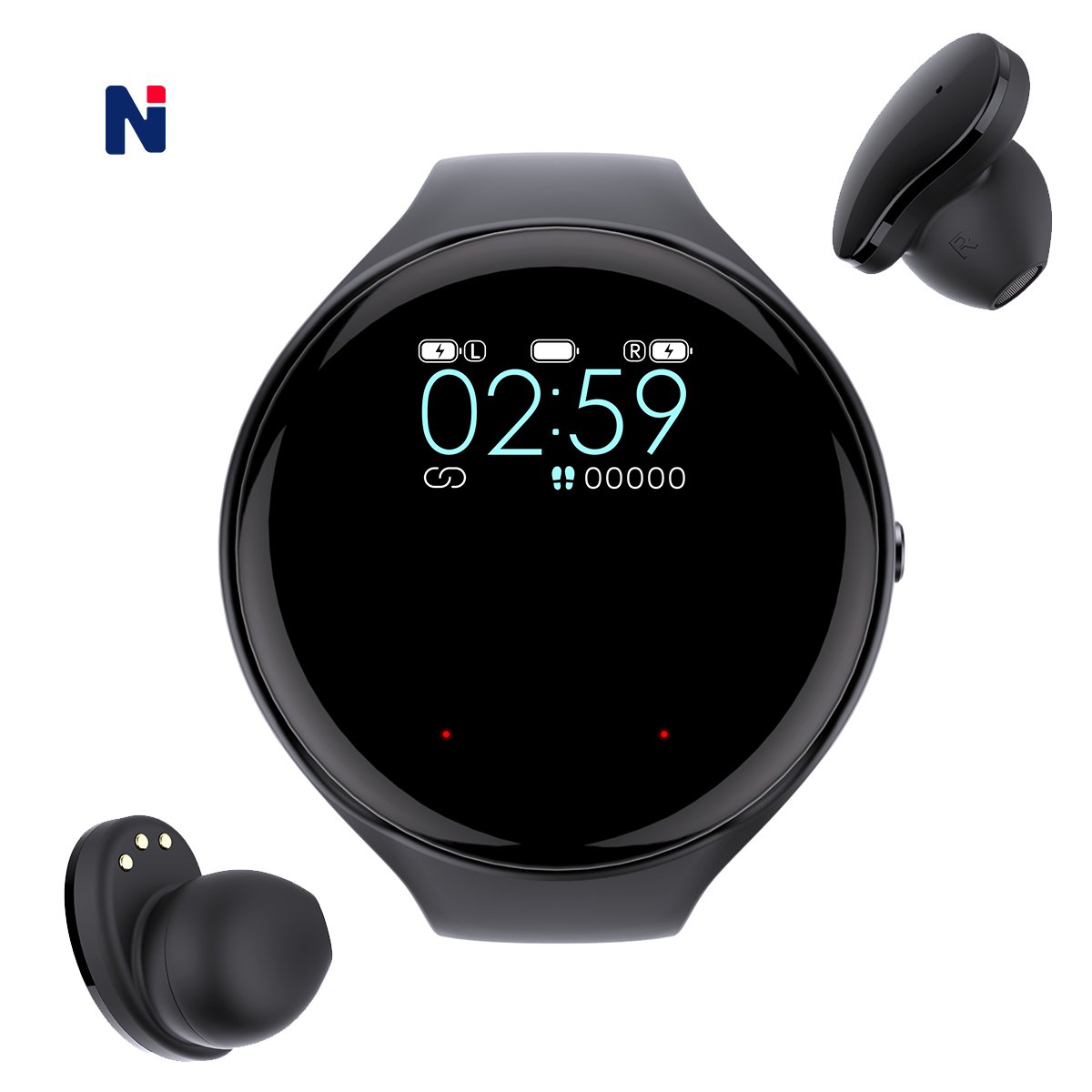 GPS Fitness Reloj 2 in 1 TWS Earbuds Smart Watch Heart rate blood pressure oxygen Android ios montr connect smart watch