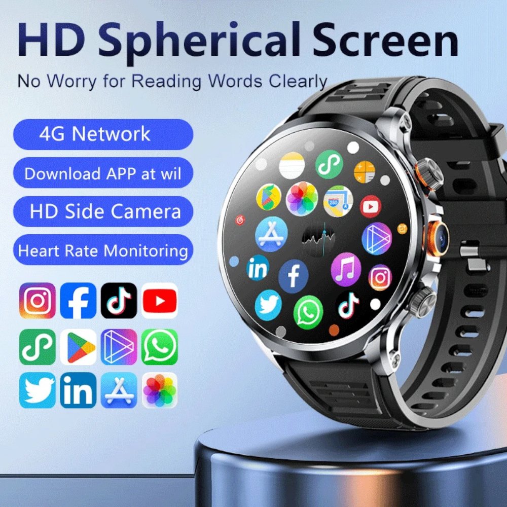 Custom Wholesale Support Google Play Store Sim Card 4G Smartwatch Android Smart Mobile Phone Watch with Camera Wifi GPS NFC