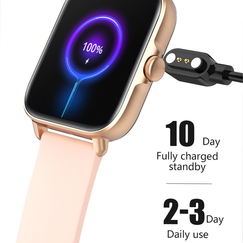 Smart Watch Men Women 1.7inch Full Touch Screen Fitness Tracker Sports Waterproof Heart Rate Smartwatch plus