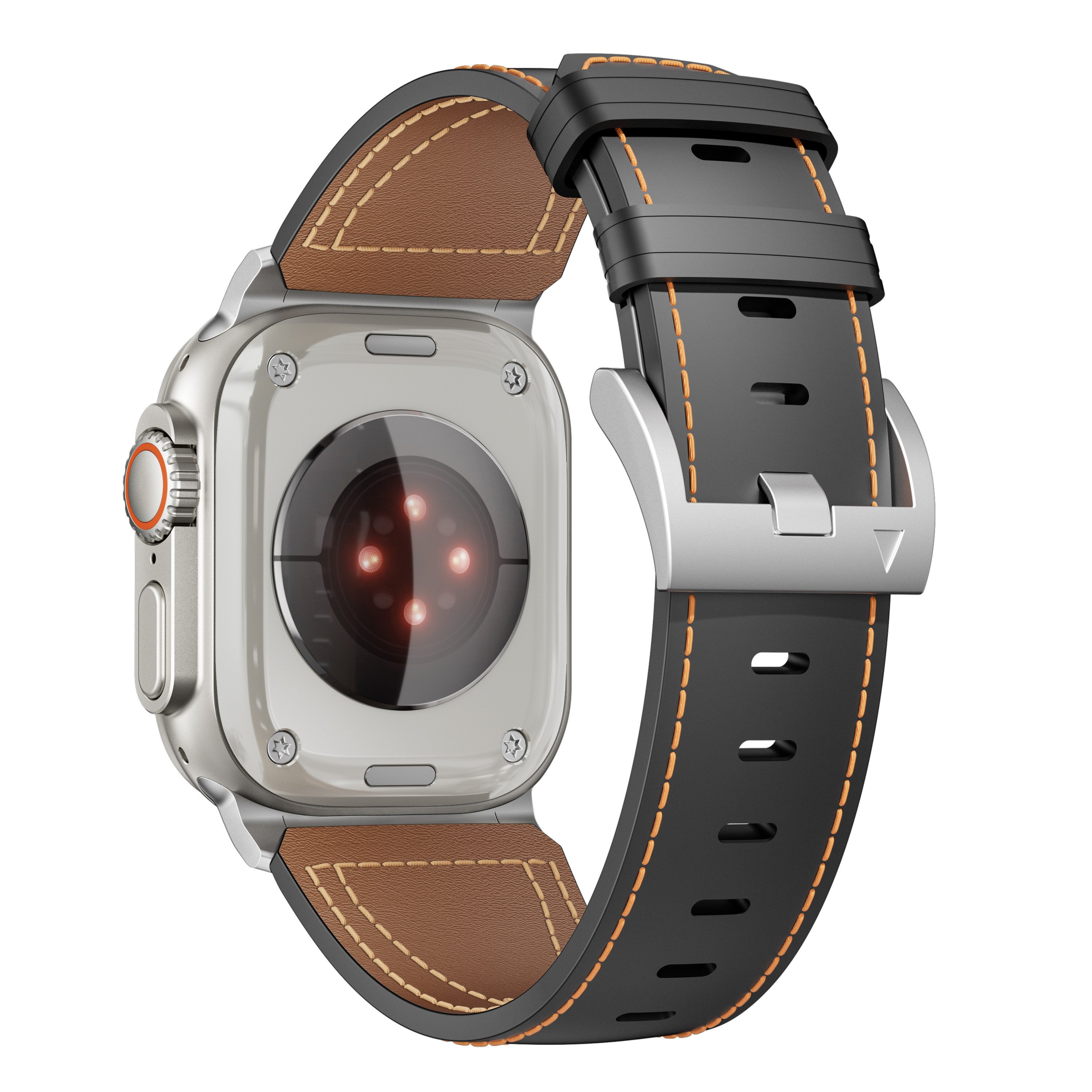 Factory customization leather smart watch band Smart Strap Touch Buckle Strap 42mm 44mm 45mm 49mm Strap Two tone Strap
