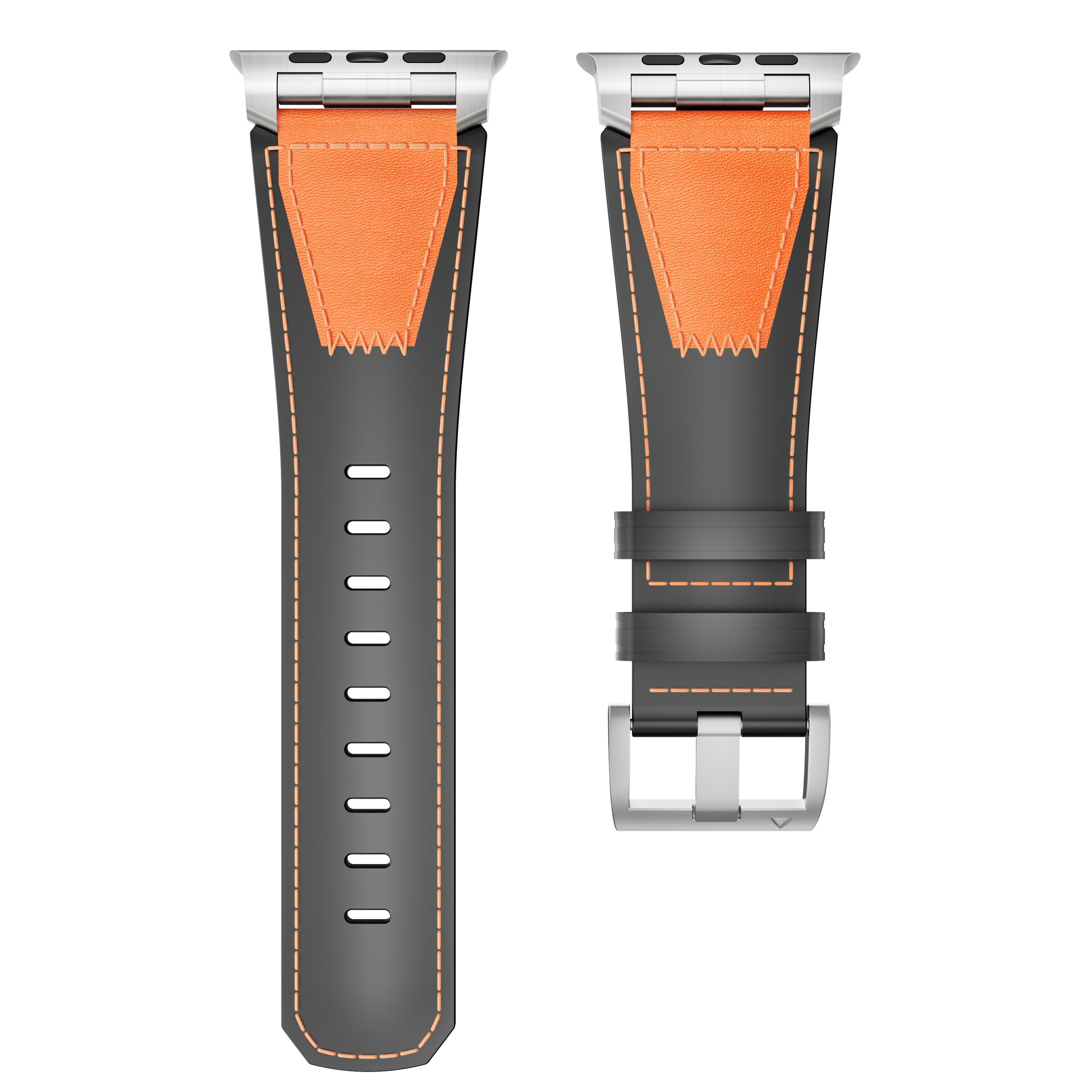 Factory customization leather smart watch band Smart Strap Touch Buckle Strap 42mm 44mm 45mm 49mm Strap Two tone Strap
