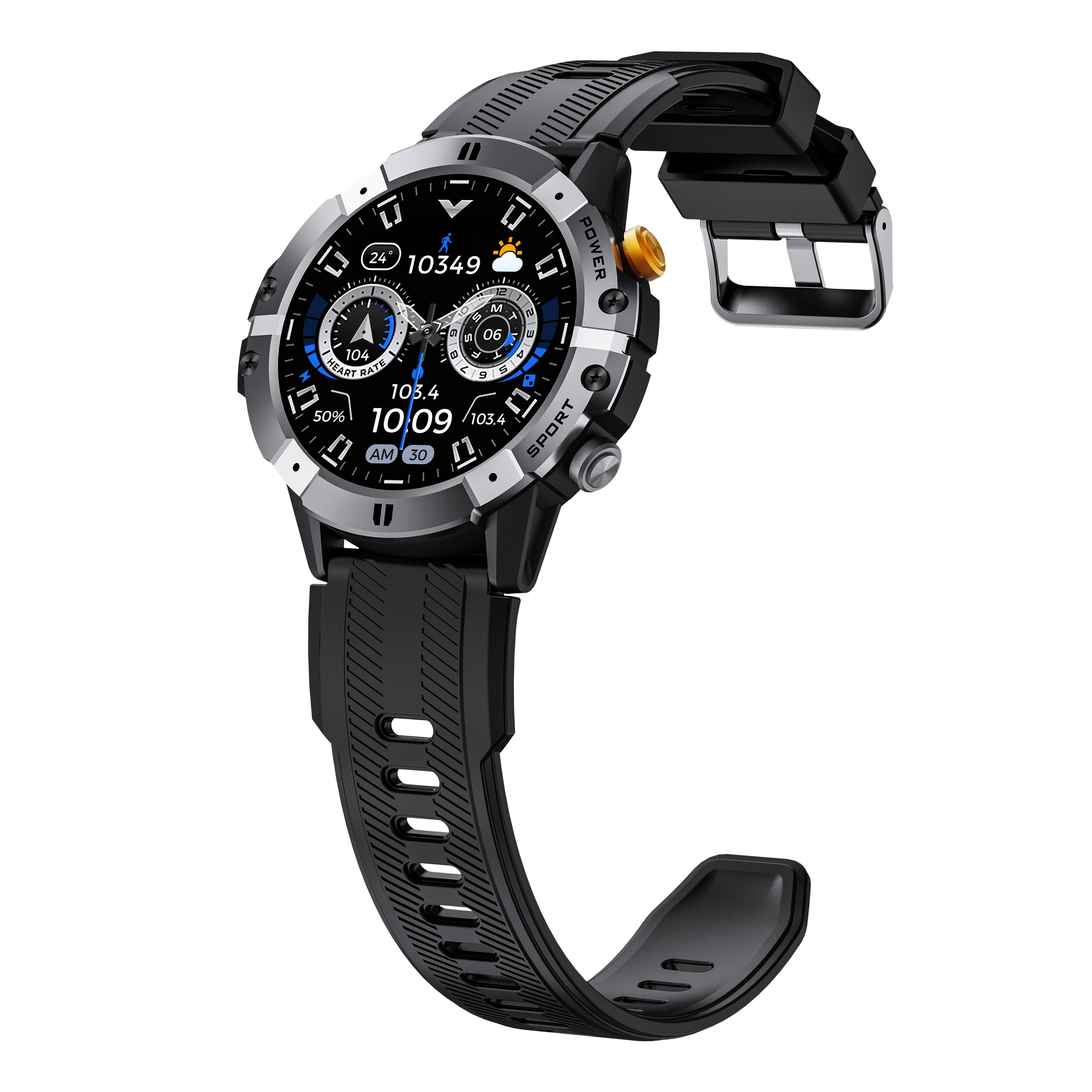 C29 Outdoor Smartwatch Sport Heart Monitoring 1.52" Round Screen BT Call AI Assistant 1ATM Waterproof Smart Watch 410mAh Battery
