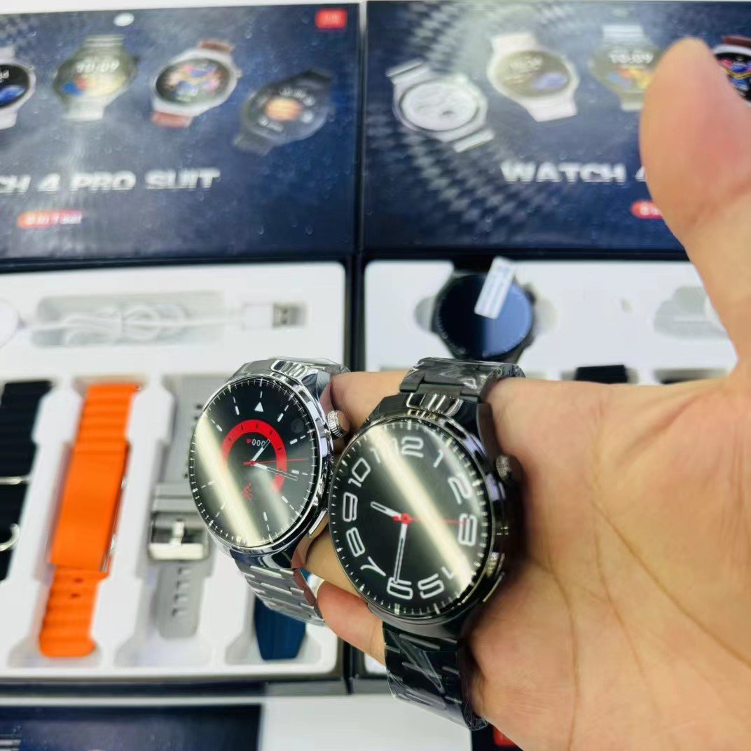 In stock watch4pro suit smartwatch 7 strap set 1.5 inch round watch 4 watch4 pro suit set smart watch 7 8 in 1