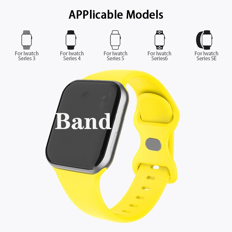 COOLYEP Customized Soft Silicone Smart Watch Strap Coolyep Bands Fit for Apple iWatch 4/5/6/7 Sizes 40mm 41mm 44mm 45mm