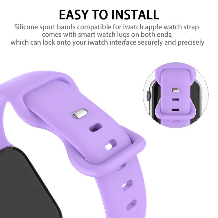 COOLYEP Customized Soft Silicone Smart Watch Strap Coolyep Bands Fit for Apple iWatch 4/5/6/7 Sizes 40mm 41mm 44mm 45mm