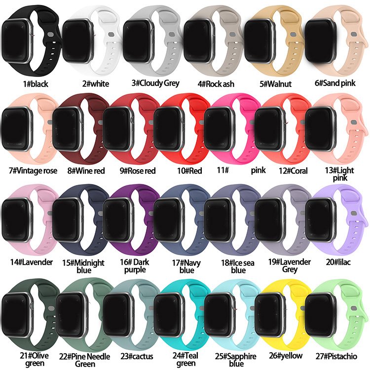 COOLYEP Customized Soft Silicone Smart Watch Strap Coolyep Bands Fit for Apple iWatch 4/5/6/7 Sizes 40mm 41mm 44mm 45mm