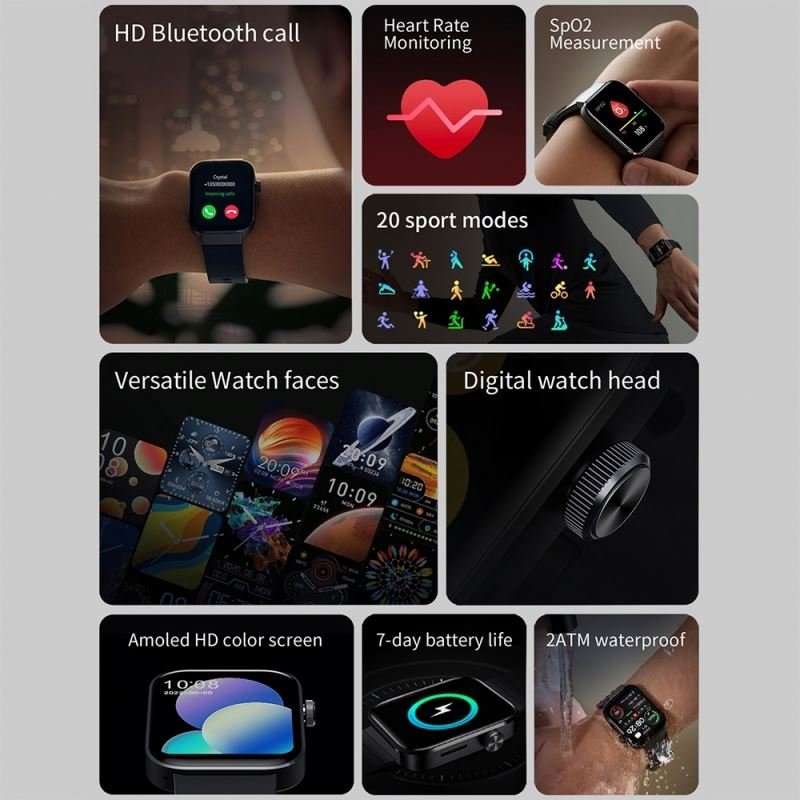 Global original Mibro T1 smart watch 1.6 inch AMOLED touch screen exercise heart rate monitor waterproof watch
