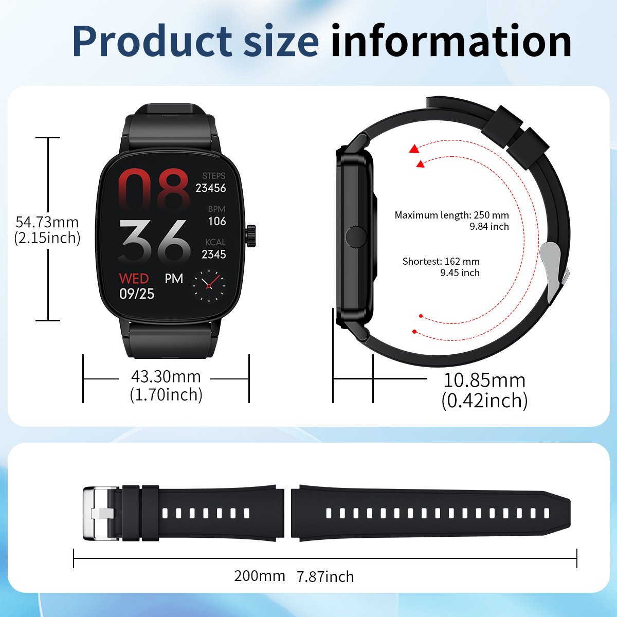 AW63 2.01" Health monitor Smart watch Mujer Hombre Outdoor Relojes inteligentes Fitness tracker BT Call Smartwatch for Men Women