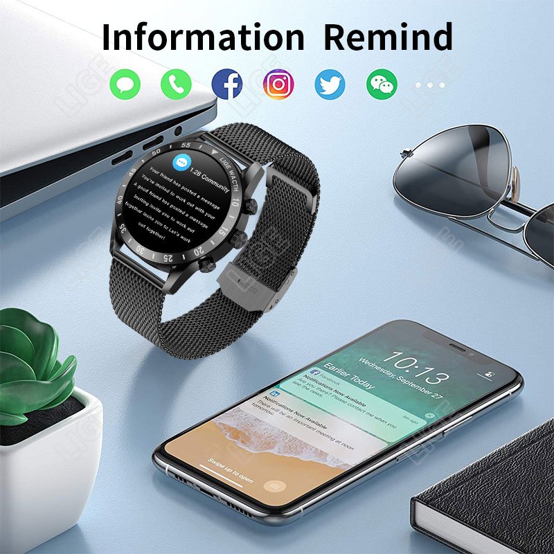 2024 New Smart Watch for Men With Gift Box Full Touch Screen BT Call HD Music Playback Fitness Watches Sports