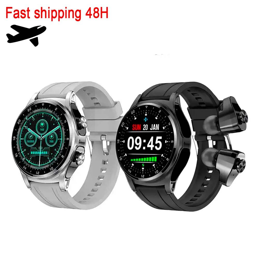 TWS 2 in 1 Smart Watch 2023 Upgrade watch smart phone easy to call GT66 Wearable devices BT music control TWS earbuds heart rate