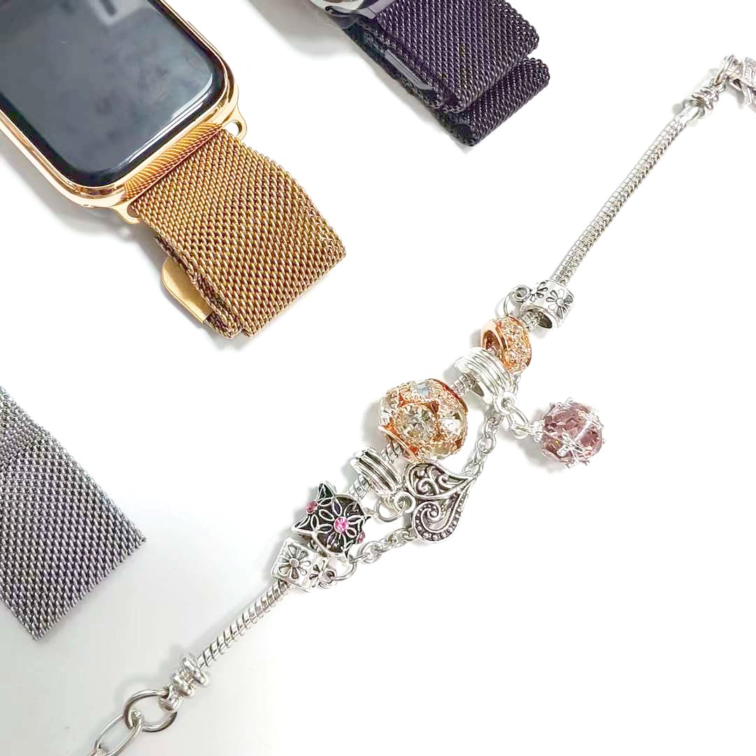 2024 New AH21 Mini Smart Watch 38MM M2 Wear App Double Straps Set Watch With Exquisite Women'S Bracelets PK A58 Plus A19 A29