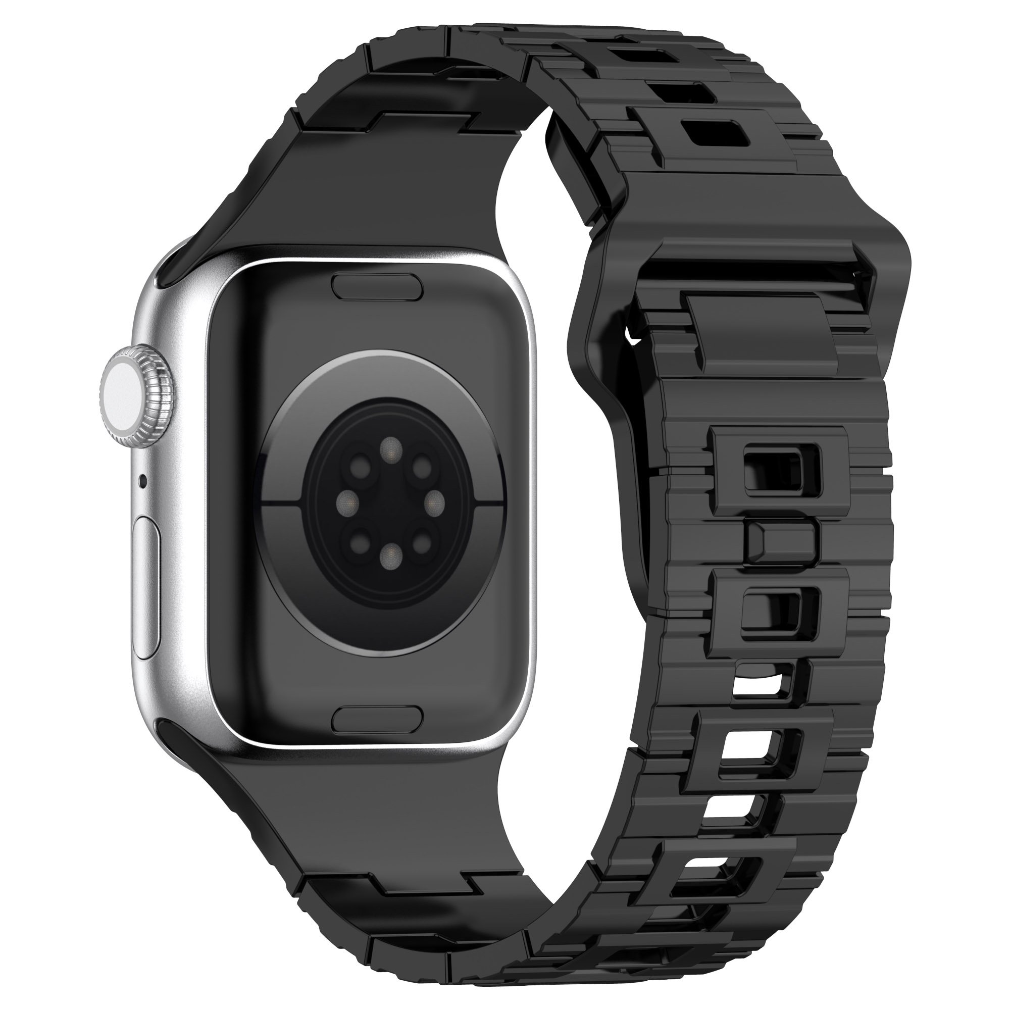 Silicone Smart Watch Band For Apple Watch Strap Imitated Metal Rubber Watch Band For Iwatch Series 8 7 Ultra 41mm 45mm 49mm