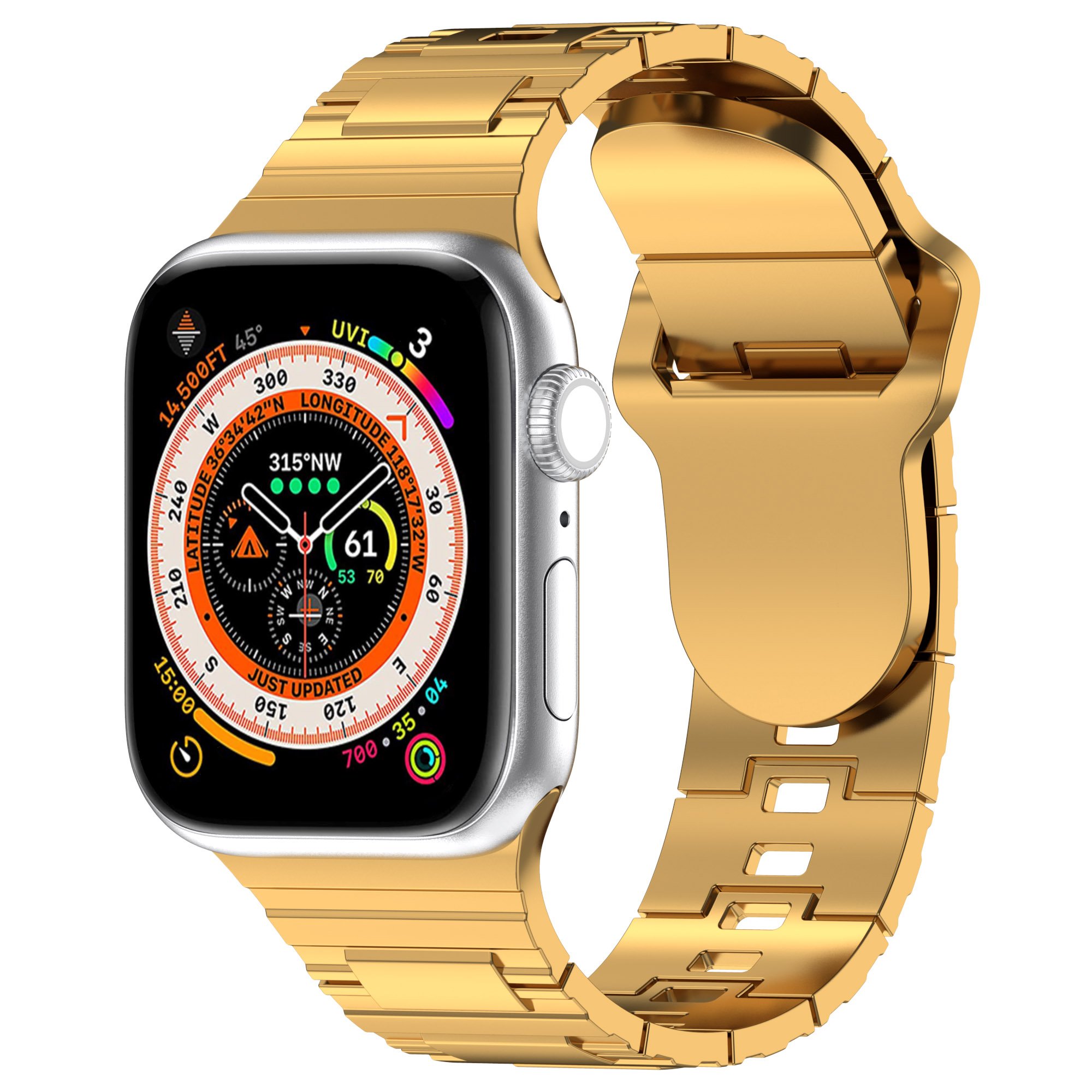 Silicone Smart Watch Band For Apple Watch Strap Imitated Metal Rubber Watch Band For Iwatch Series 8 7 Ultra 41mm 45mm 49mm