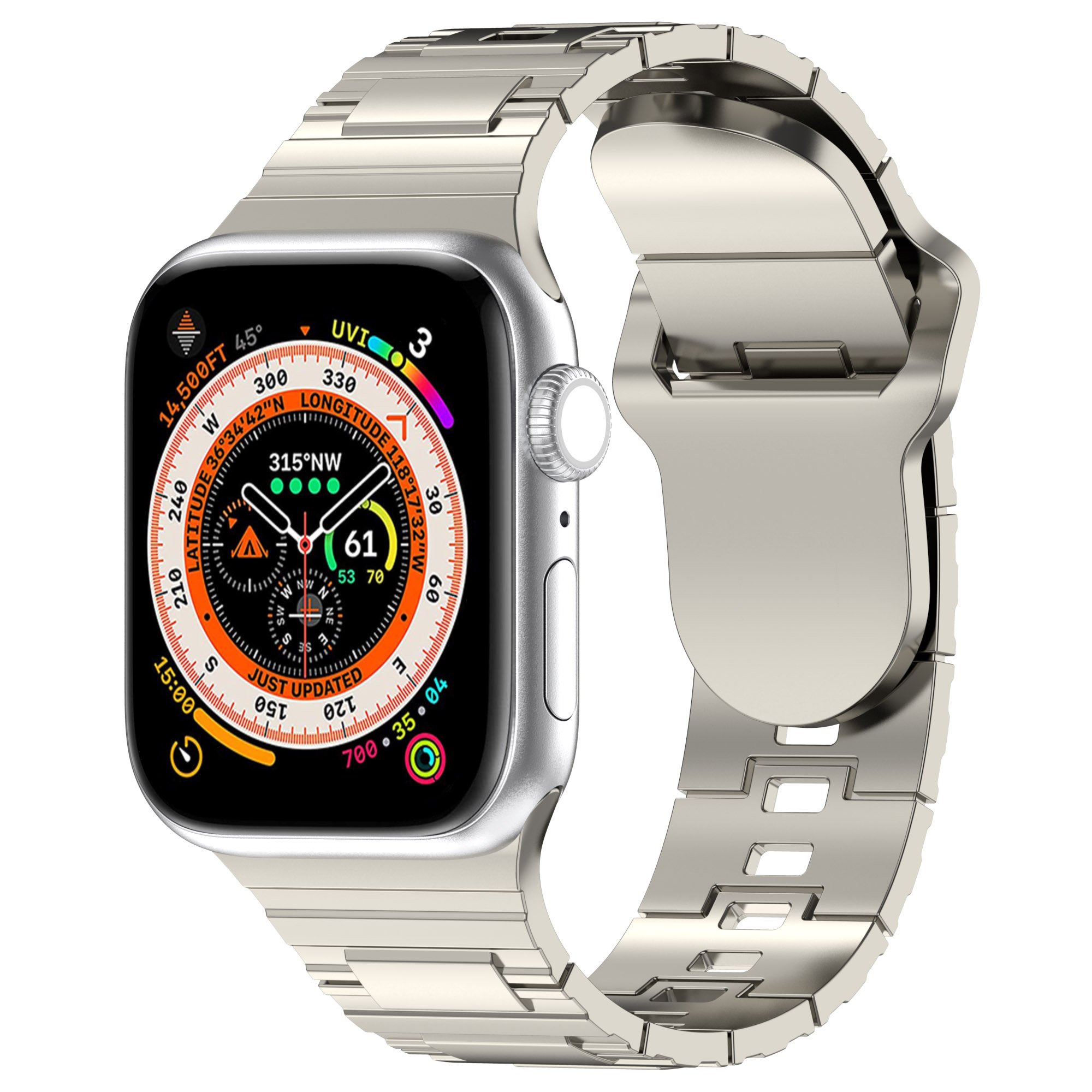 Silicone Smart Watch Band For Apple Watch Strap Imitated Metal Rubber Watch Band For Iwatch Series 8 7 Ultra 41mm 45mm 49mm