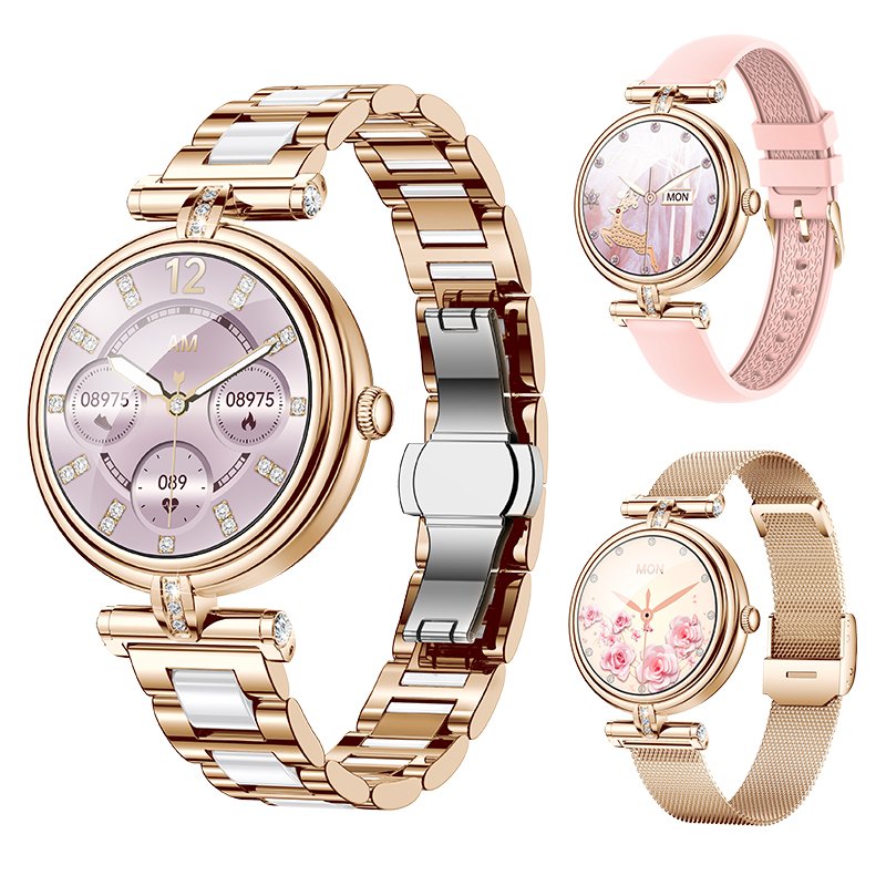 New Fashion AK62 Lady Smart Watch for Women 2024 Double strap BT Calling Watch Heart Rate Blood Monitor Smartwatch for women