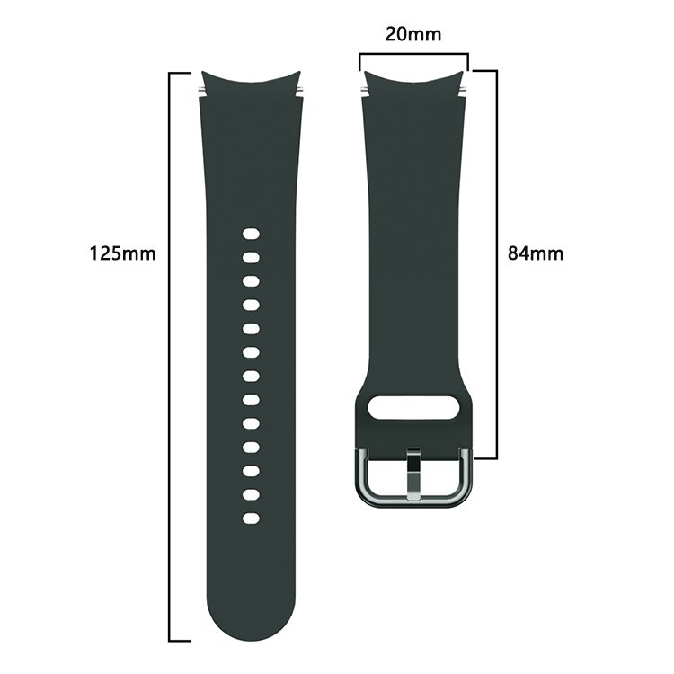 20mm Soft Rubber Silicone Strap for Samsung Galaxy Smart Watch 4 Band Classic 42mm 46mm 40mm 44mm