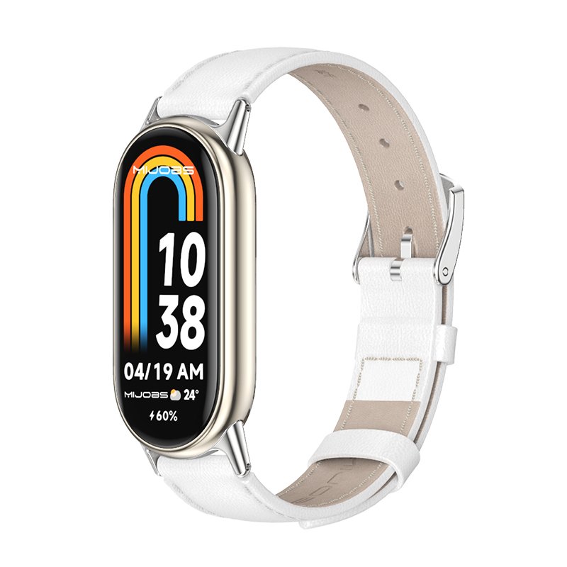 mijobs High Quality Genuine leather Mi Band 8 Replacement smart watch Band strap for xiaomi smart band 8 9
