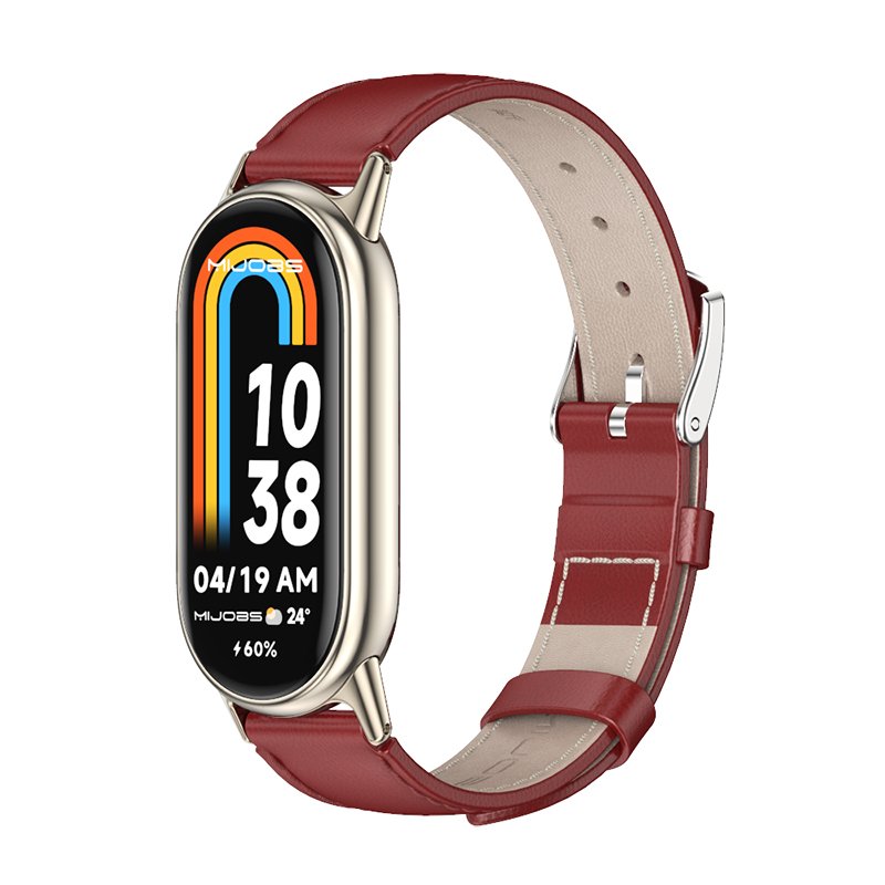 mijobs High Quality Genuine leather Mi Band 8 Replacement smart watch Band strap for xiaomi smart band 8 9