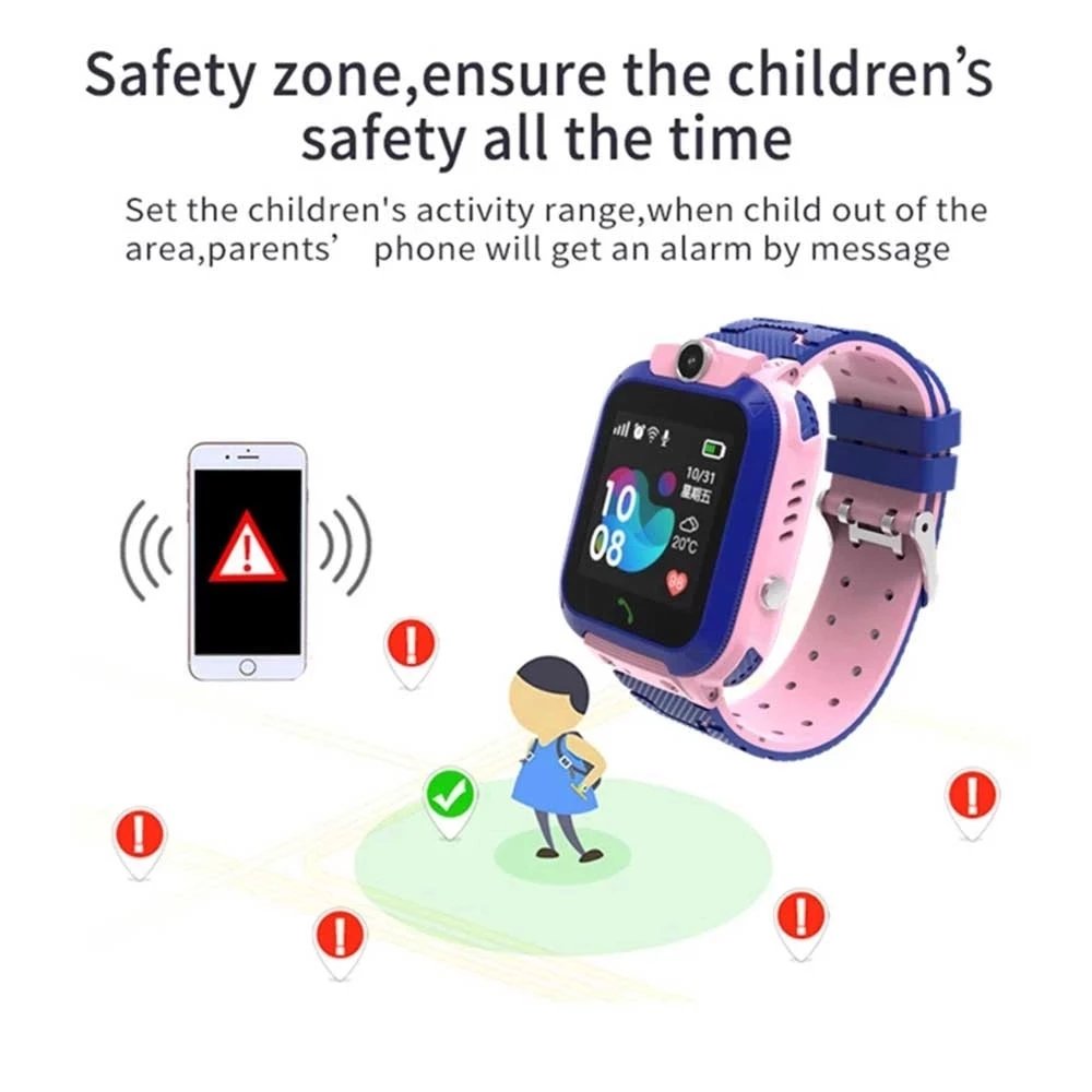 Q12 Kids Smart Watch SOS Phone Watch Smartwatch Kids 2G Sim Card Smart Phone IP67 Waterproof Children Smart Watch Gift Clock