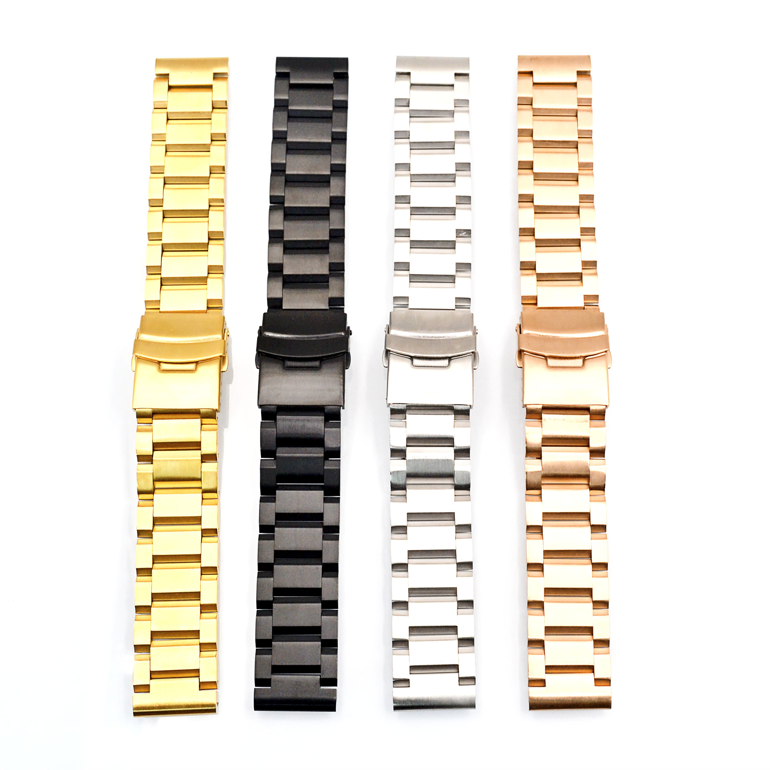 18 19 20 21 22 23 24 25 mm quick release stainless steel smart watch bands with safety brushed watch buckle for smart watch