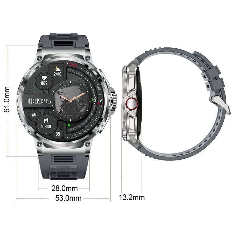 V69 Smart Watch 1.85'' HD Large Screen Full Touch 710mAh Big Battery Outdoor Sports Waterproof BT Calling Smartwatch For Men