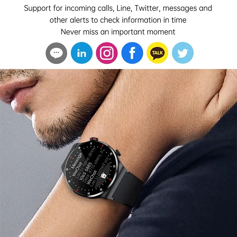 reloj inteligente QW33 Large HD Display Smart Watches Magnetic Charging with Multiple Sports Heatlth Monitoring Support NFC