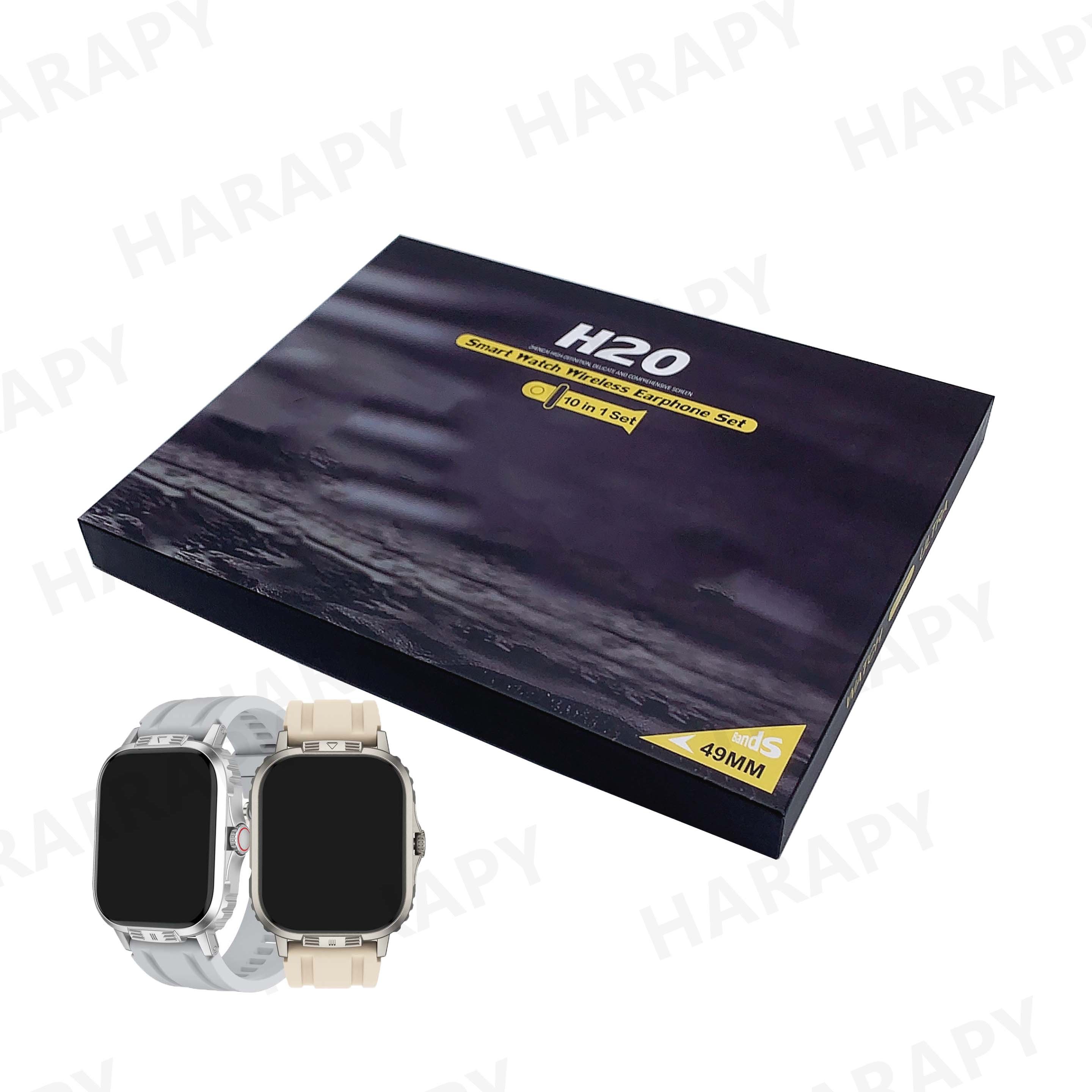 H20 ultra Smart watch 2.01 inch 10 in 1 Set Series 9 Sports Smartwatch Heart Rate H20ultra Smartwatches i20 MVP-135 i80 10in1