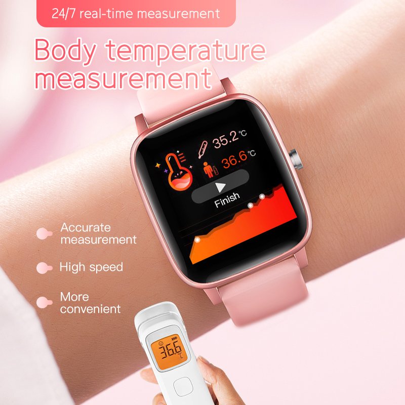 T98 Hot Sale Full Touch SmartWatch Waterproof Temperature Smart Watch with Heart Rate Monitoring Smart Bracelet Sports Wristband