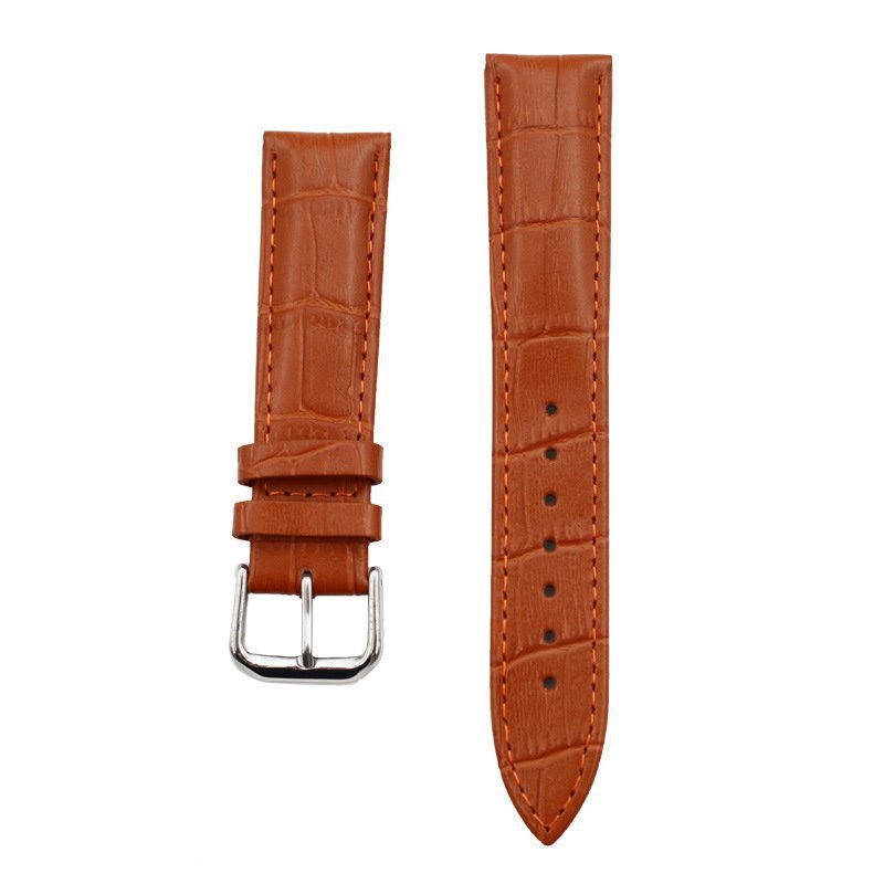 Genuine Leather Watch Band 12mm 14mm 18mm 20mm 22mm 24mm Slub Grain Crocodile Pattern Calfskin Waterproof Leather Strap