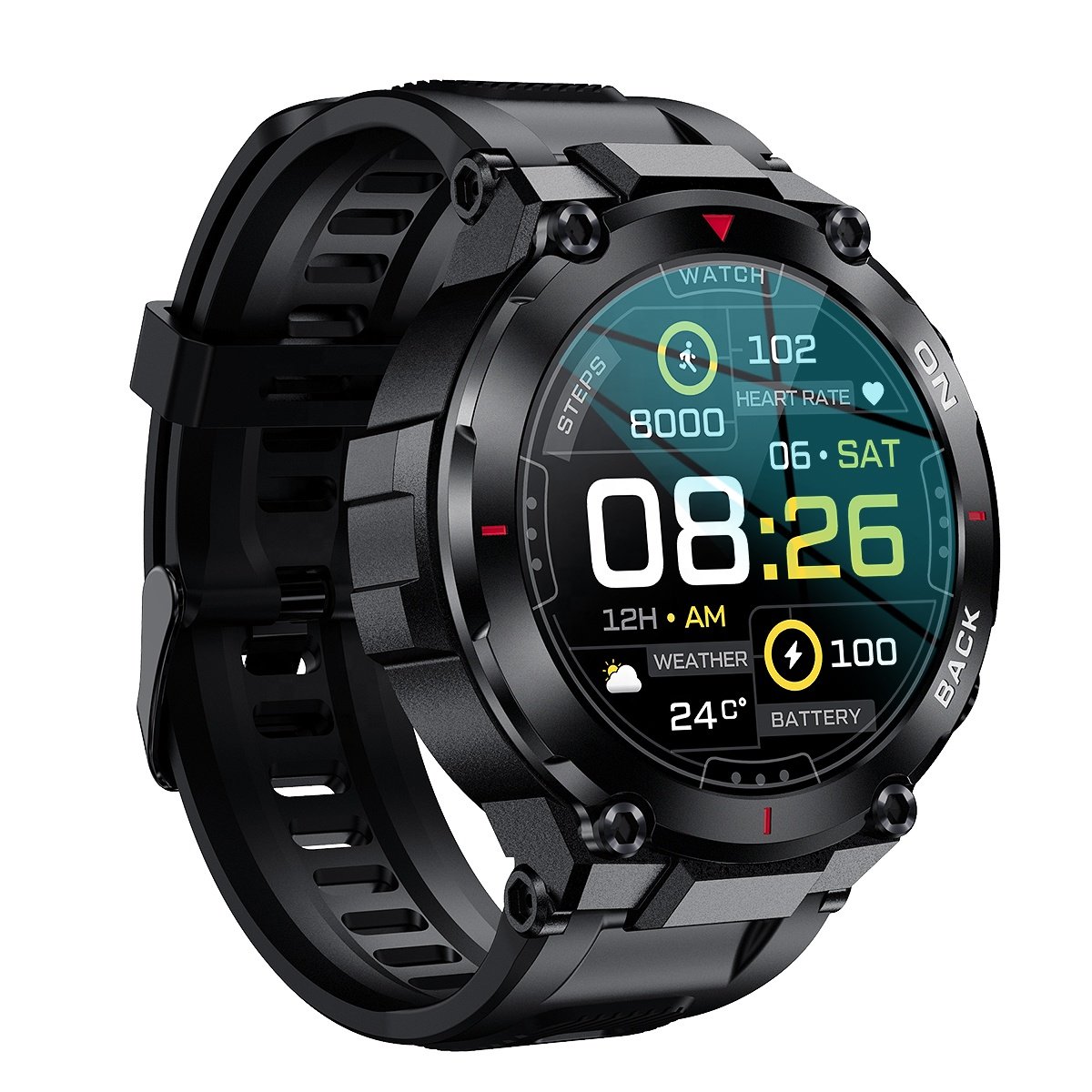 2023 Outdoor Sport GPS Smart Watch K37 Waterproof 480mAh Big Battery Reloj Smartwatch for Android IOS IPS Men 1.32" Smartwatch