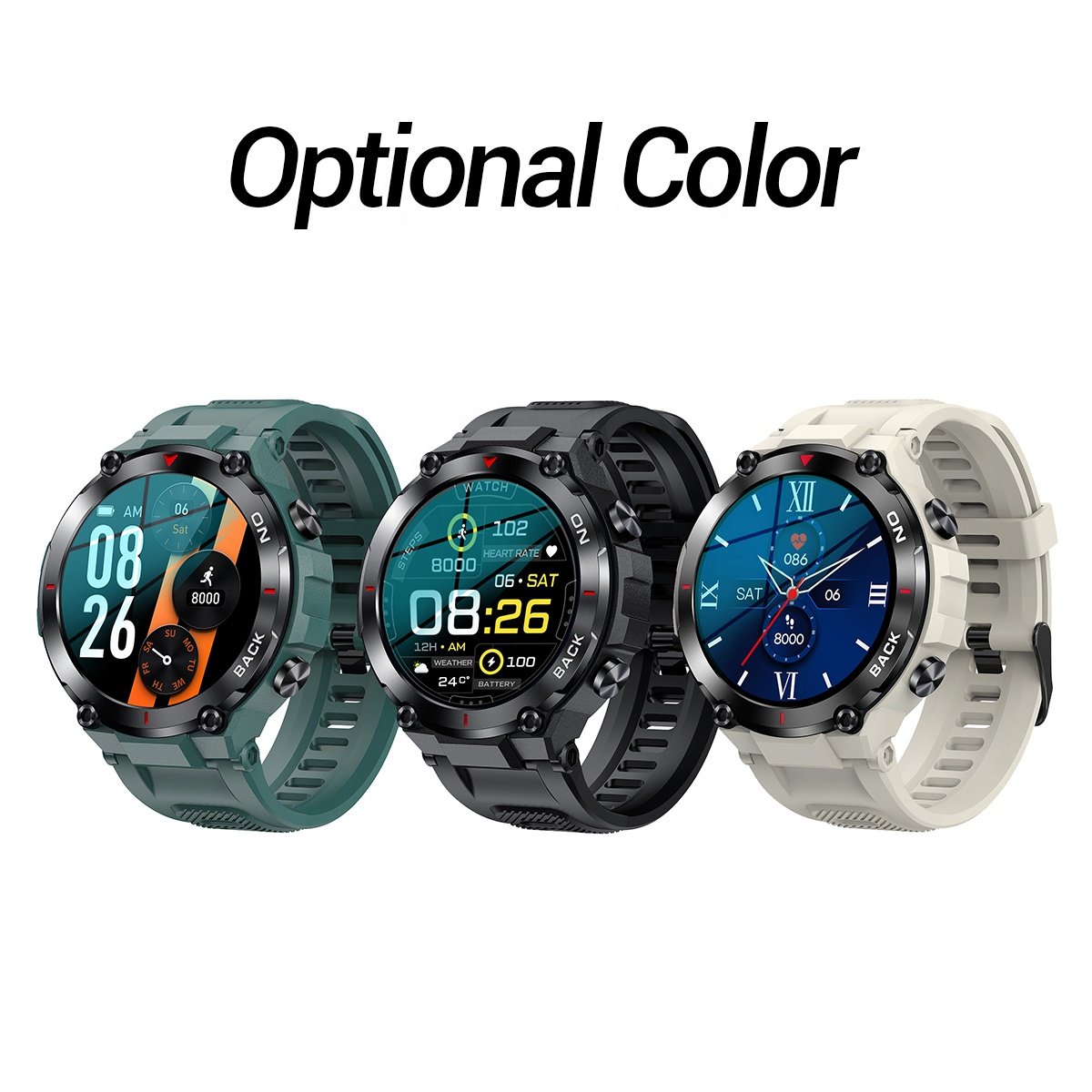 2023 Outdoor Sport GPS Smart Watch K37 Waterproof 480mAh Big Battery Reloj Smartwatch for Android IOS IPS Men 1.32" Smartwatch